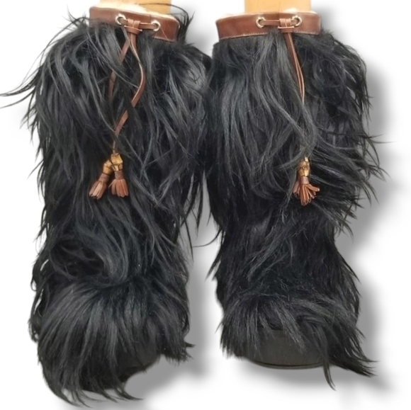 GUCCI Yeti Siberian Goat Hair Black Fur Vintage winter boots with COA - Picture 4 of 16